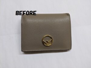 財布修理　財布染め直し　FENDIﾌｪﾝﾃﾞｨ財布のキズ修理2