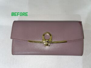 財布修理　フェラガモの長財布のカラーチェンジ2