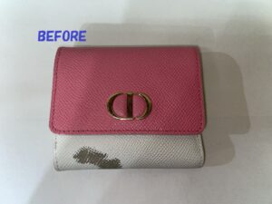 財布　クリスチャンディオール　財布の色ハゲの補修
