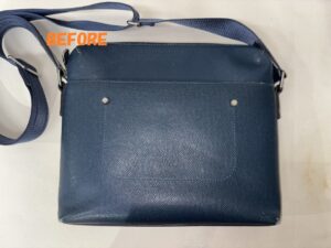 バッグ修理　Louis Vuittonルイヴィトン　タイガ　メンズショルダーバッグ　角スレ補修　染め直し