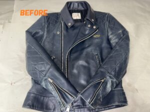 革ジャン修理　ルイスレザー　メンズ　ライダース　カラーチェンジ