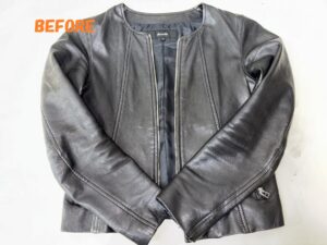 革ジャン修理　レディース　レザージャケット　スレの補修　キズ補修　染め直し