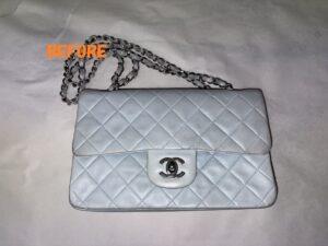 バッグ修理　CHANELシャネル　ラムスキン　マトラッセ　カラーチェンジ　色変え